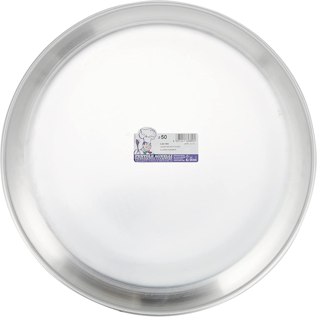 Pentole Agnelli Linie Aluminium 3 mm Tablett zum Meeresfrüchte 50 cm Silber/schwarz, 50 cm