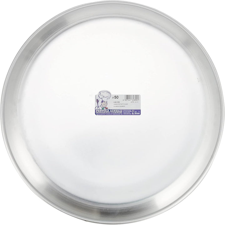 Pentole Agnelli Linie Aluminium 3 mm Tablett zum Meeresfrüchte 50 cm Silber/schwarz, 50 cm