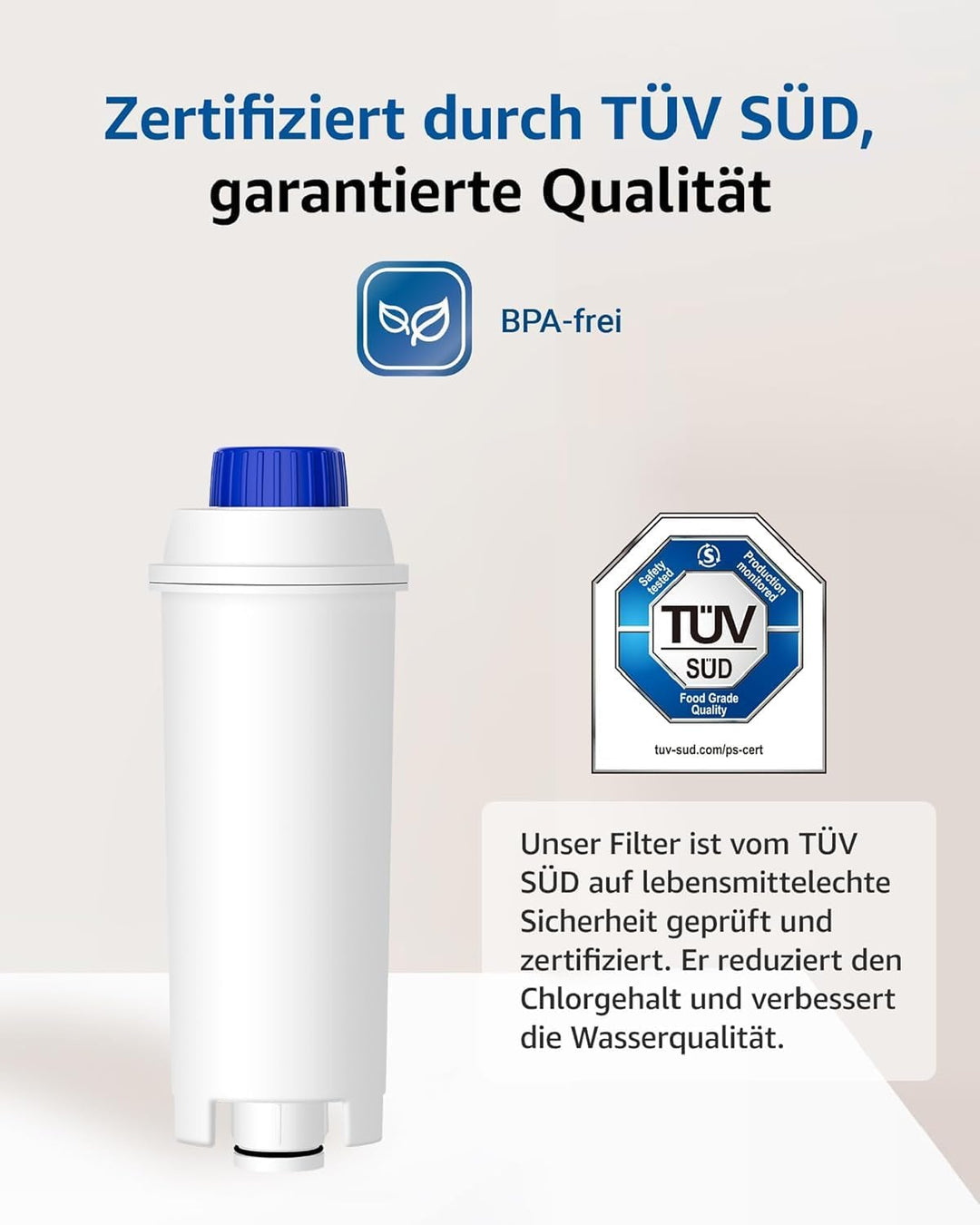 Maxblue Kaffee Wasserfilter, Ersatz für De'Longhi® DLSC002 9310926 SER3017 5513292811 Inklusive Vers