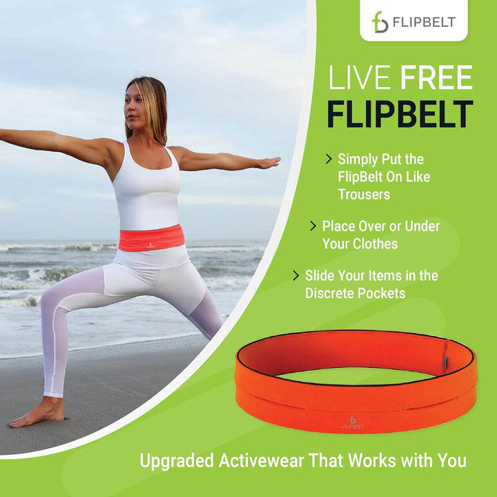 FlipBelt Classic - Gürtel mit Mehreren Taschen, Unisex XS Orange, XS Orange
