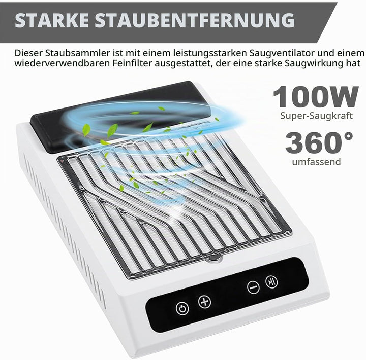 Staubabsaugung Für Nägel, Leistungsstarker Nagelstaubsauger Mit Filter 3700RPM, Leiser Nagelabsauger