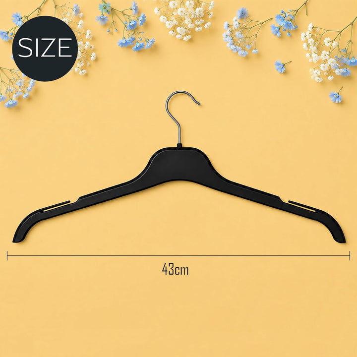Hangerworld 30 Platzsparende Schwarze Kleiderbügel 43cm Robuster Kunststoff, 30