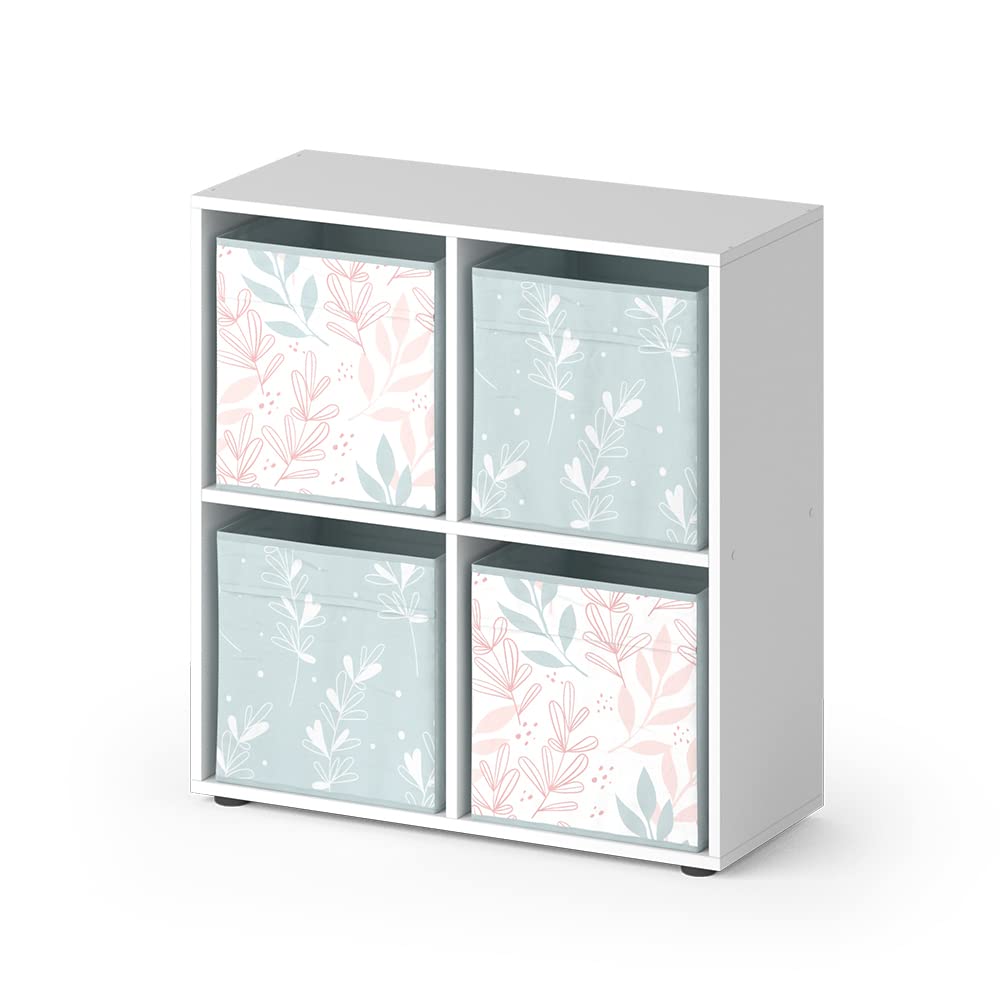 Vicco Raumteiler Tetra, Weiss, 72 x 72.6 cm mit 4 Faltboxen Opt.1 Raumteiler 73x72 cm mit Faltbox Fl