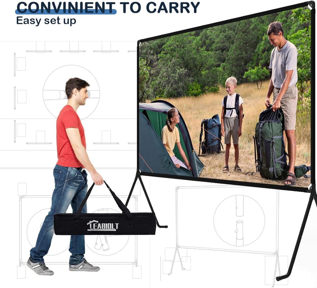 Beamer leinwand(120 "), Projektion Leinwand mit 16: 9 HD-Faltbarer Innenprojektion im Freien, Videop