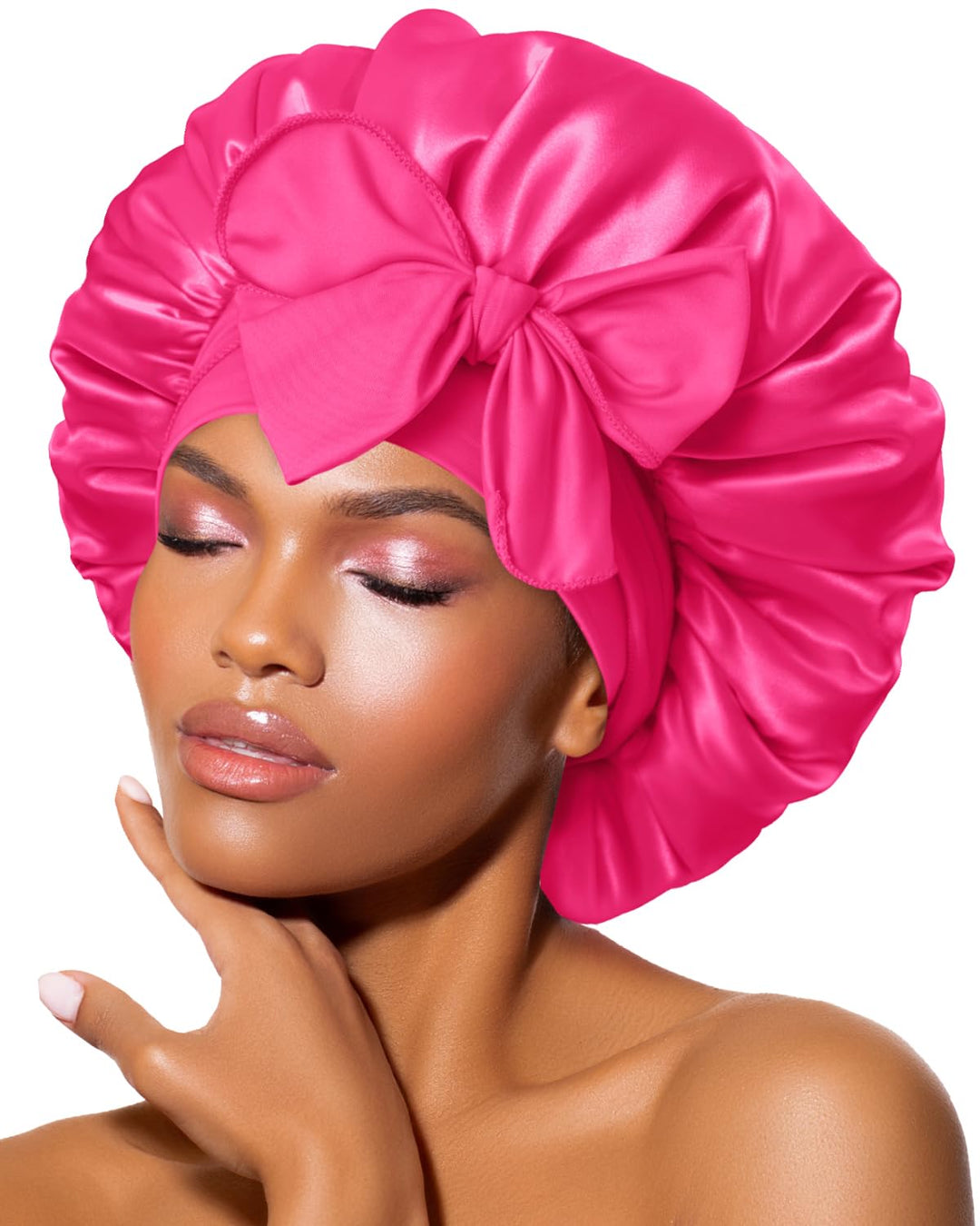 BONNET QUEEN Satin Seiden Schlafmütze Verstellbar Damen Herrn Motorhauben Nacht Haarpflege Schutz Ko