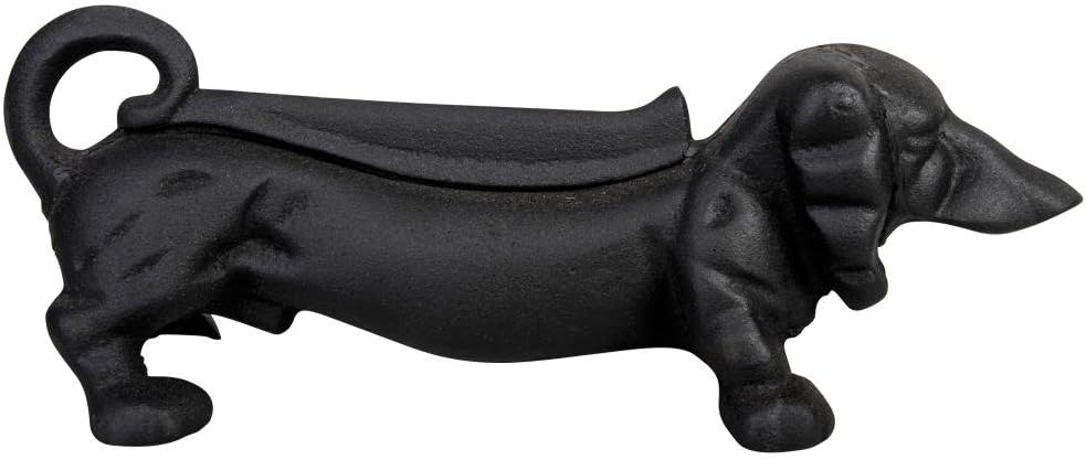 Esschert Design Schuhschaber, Schuhabstreifer, Dackel, Gusseisen, schwarz, Masse 32,2 x 12,5 x 12,2