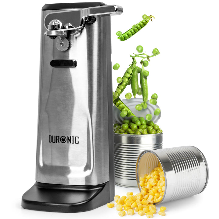 Duronic CO60 Dosenöffner, elektrischer Büchsenöffner für bis zu 600 ml Konservendosen, 3-in-1 automa
