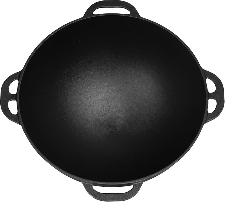 BBQ-Toro Gusseisen Kazan mit Deckel | 16 Liter | Traditioneller Gusstopf | Kasan mit rundem Boden |