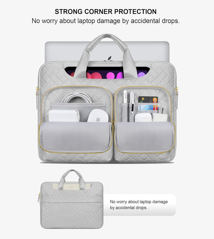 Lacdo 360° Rundumschutz Laptop Schultertasche Hülle für Acer HP Dell ASUS Laptop 15-15.6 Zoll, Acer