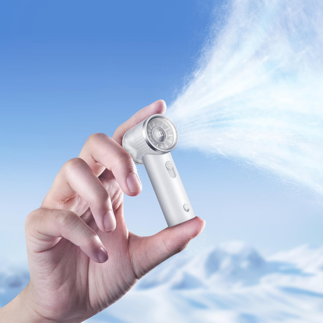 RANVOO 2025 Mini & Leistungsstarker Turbo 100 Geschwindigkeiten Kühlender Handventilator, Wiederaufl