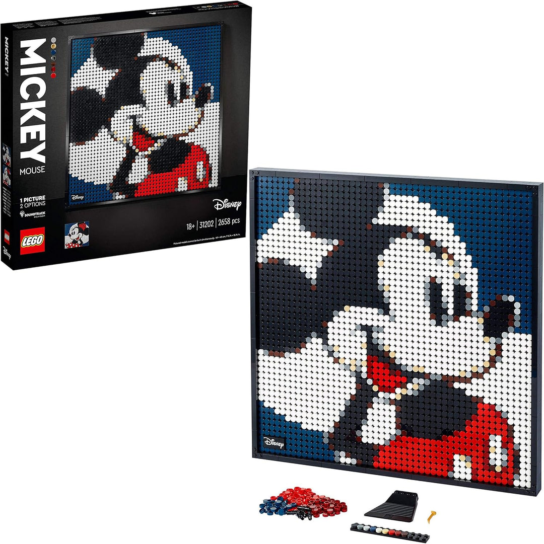 LEGO 31202 Art Disney's Mickey Mouse Set, Poster, Wanddekoration, Dekorationsideen, Geschenkidee für