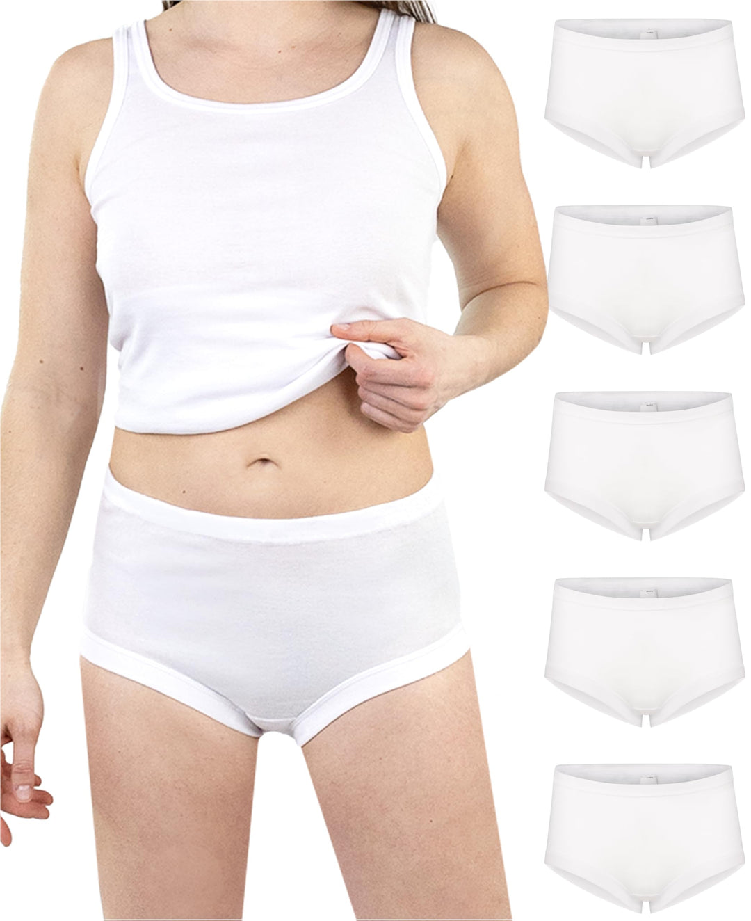 SES Taillenslip Damen Feinripp 5er Pack 38-56 - 100% Baumwolle, hohe Taille &amp; bequemer Weiches Bündc