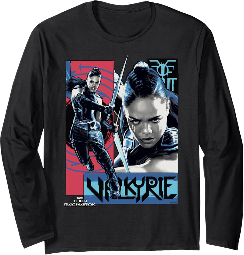 Marvel Thor: Ragnarok Valkyrie Action Pose Collage Langarmshirt