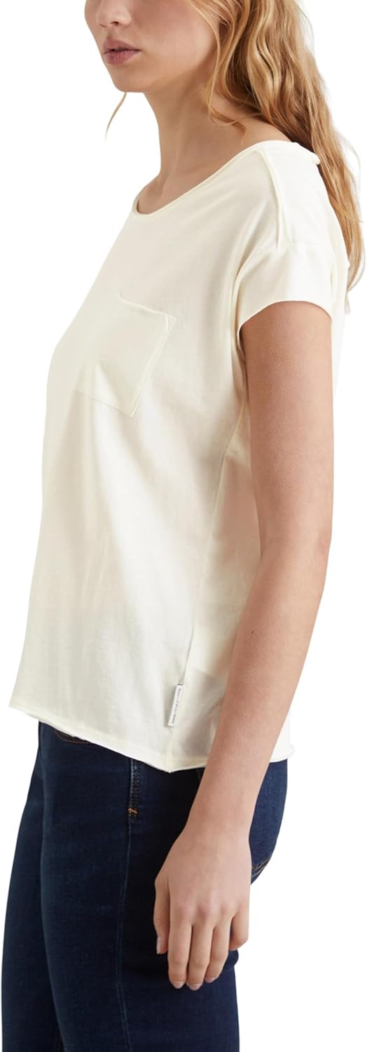 Marc O'Polo DENIM T-Shirt – Basic Damen Top – Relaxed Fit – Organic Cotton M Weiss, M Weiss