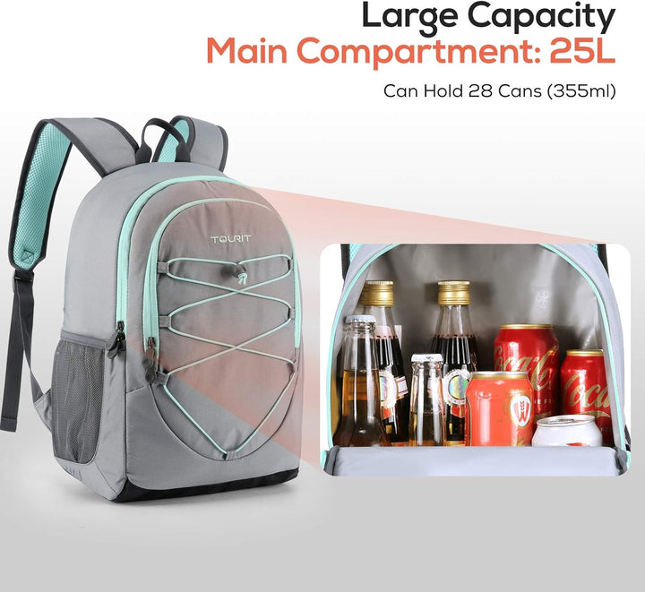TOURIT 25L kühlrucksack, Wasserdichter kühl Rucksack Kühltasche Ultraleichter Rucksack für Männer un