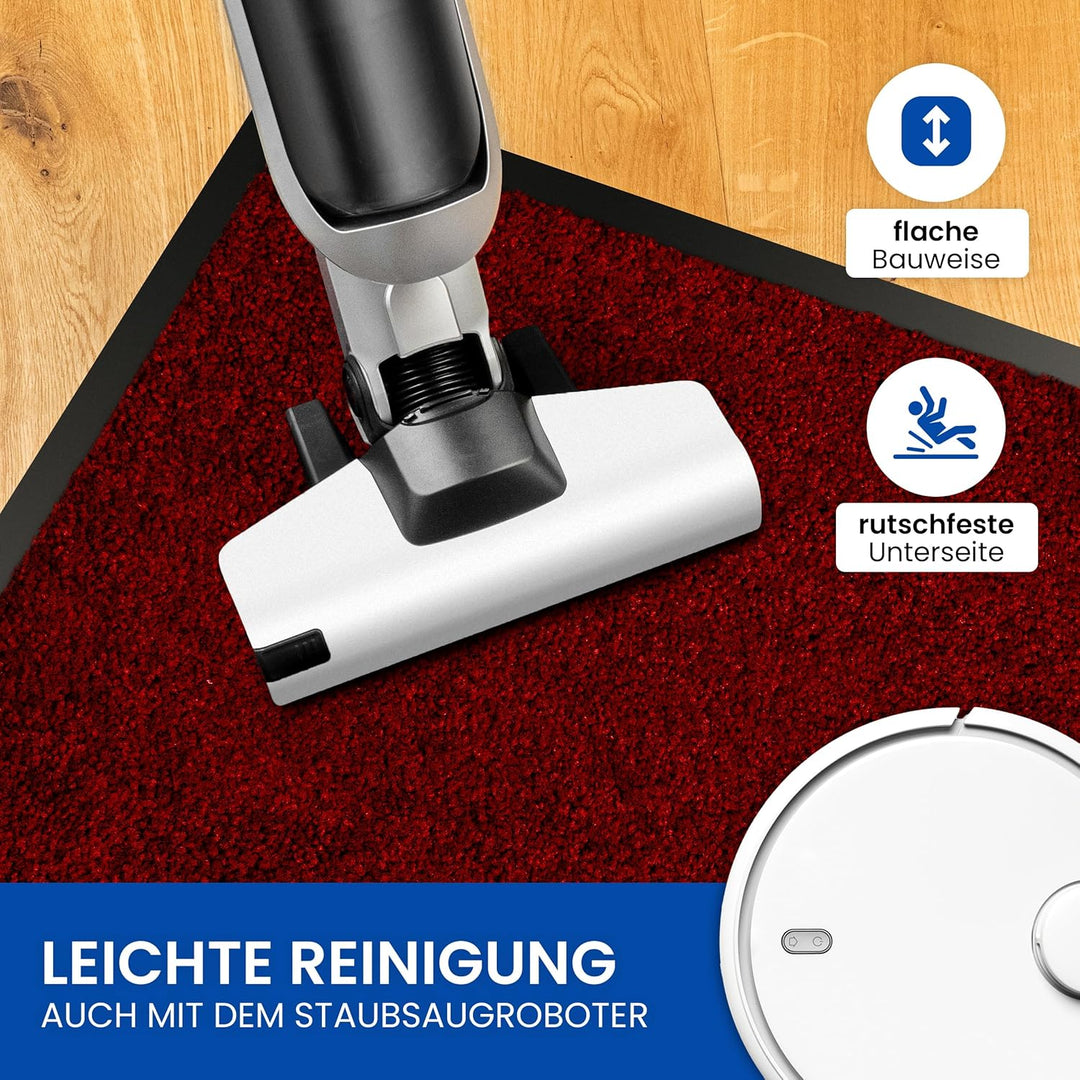 Gentle North Hochwertige Fussmatte rot 80x120 gross für Innen &amp; Aussen - Schmutzfangmatte rutschfest