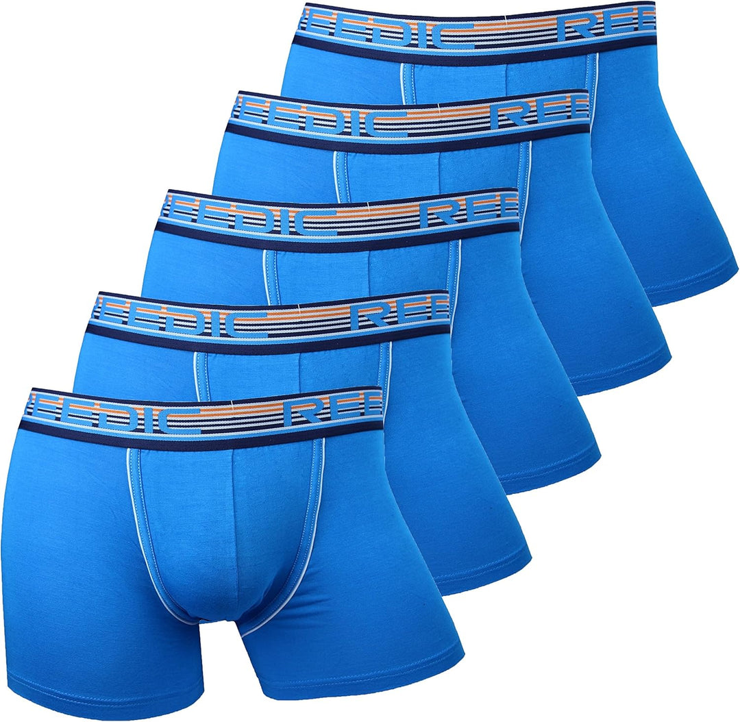 Reedic Herren Boxershorts Modal 5er Pack M Je 5x Blau, M Je 5x Blau
