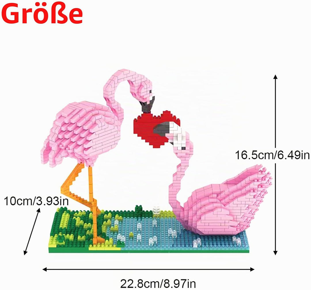 Larcele Mikro Flamingo Bausteine Spielzeug Bricks Tier Bauen Bauklötze,1500 Stücke KLJM-02 Mehrweg (