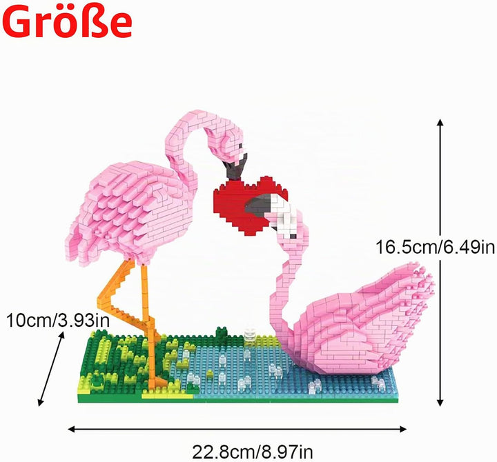 Larcele Mikro Flamingo Bausteine Spielzeug Bricks Tier Bauen Bauklötze,1500 Stücke KLJM-02 Mehrweg (