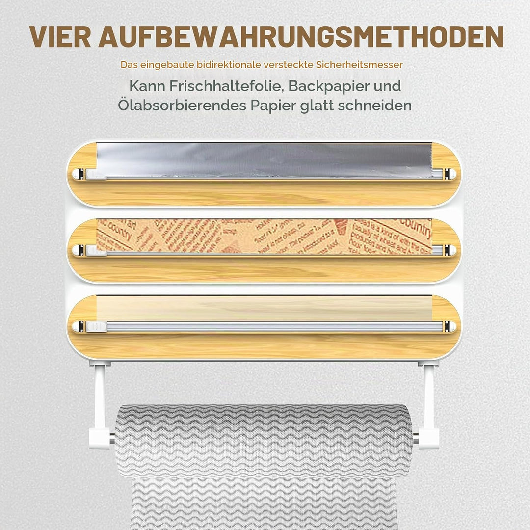 Küchenrollenhalter Wand,Frischhaltefolienspender und alufolie schublade,Alufolienspender und frischh