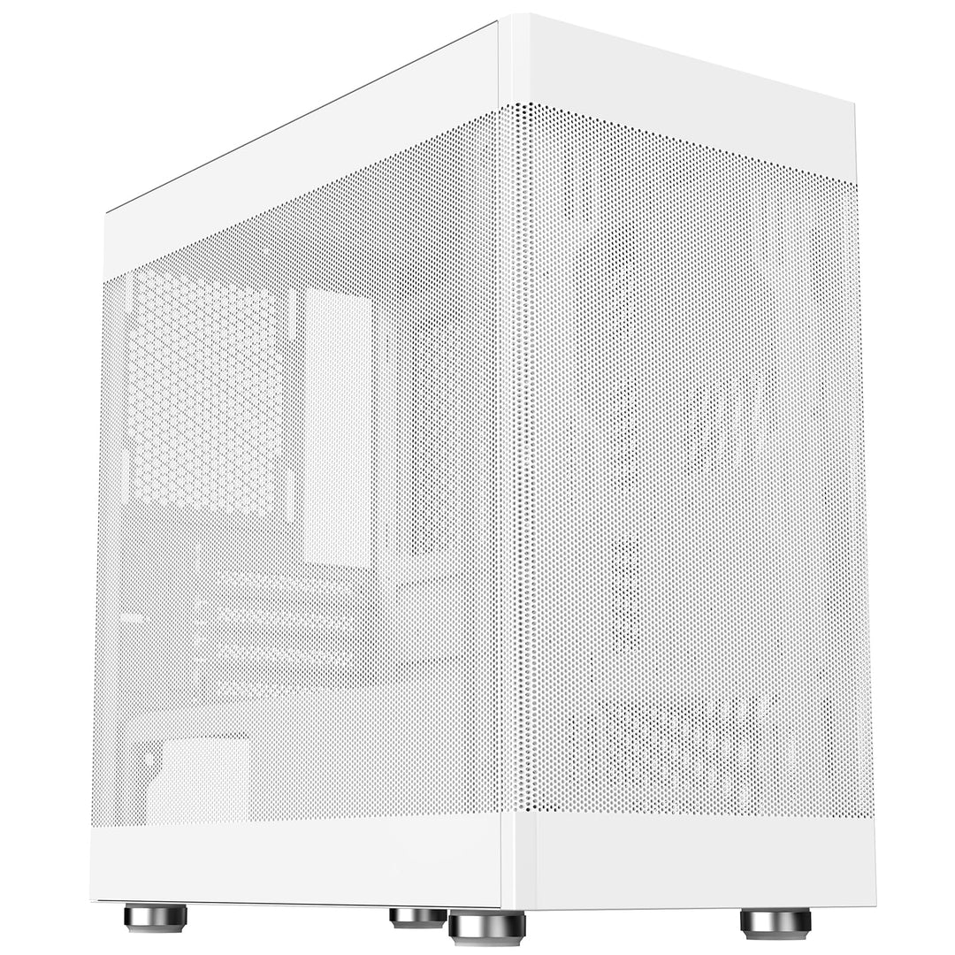 Itek Case PROMESH 35W – Gaming Office Mini Tower mATX, Typ-C, 2xUSB3, 3 Seiten MESH, White Edition