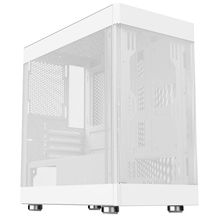 Itek Case PROMESH 35W – Gaming Office Mini Tower mATX, Typ-C, 2xUSB3, 3 Seiten MESH, White Edition
