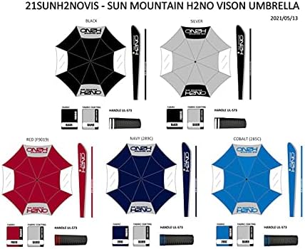 Sun Mountain Unisex H2NO Vision Golf Regenschirm, Schwarz, 172 cm