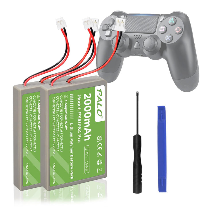 PS4 Akku 2000mAh Ersatz für Sony PS4/PS4 Pro/PS4 Slim PS4 Dualshock 4 Controller CUH-ZCT1E CUH-ZCT1H