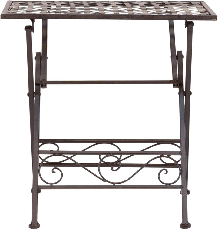 CASA Beistelltisch Klapptisch AVERIN Schmiedeeisen antik braun