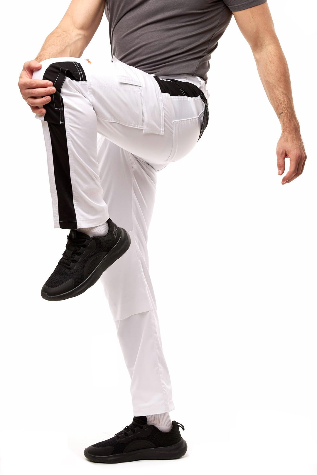 strongAnt Arbeitshose komplett Stretch Männer Berlin Pro Bundhose 42 Weiss-schwarz / Powerstretch, 4