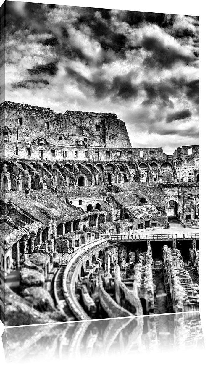 Pixxprint Colloseum in Rom von innen / 100x70cm Leinwandbild bespannt auf Holzrahmen/Wandbild Kunstd