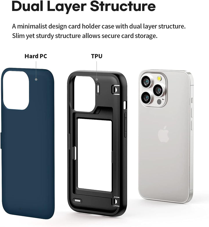 GOOSPERY Magnetic Door Bumper Hülle Kompatibel mit iPhone 13 Pro, Dual Layer protektive Kartenhalter