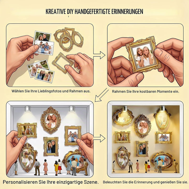 DIY Mini Museum Bilderrahmen,Mini Figuren Menschen Museum Silhouette Box, Menschen Figuren Museums M