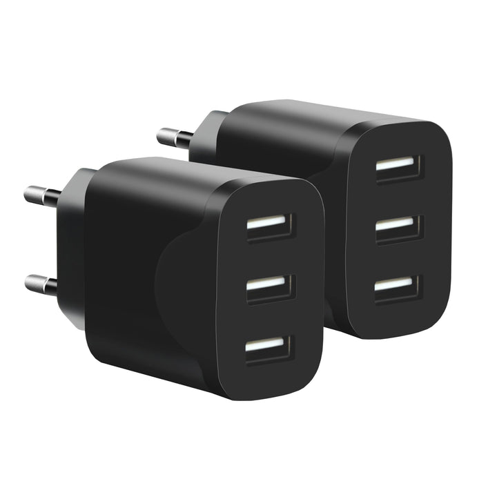 3er Pack USB Ladegerät 15W – 3 USB-A Ports, USB Netzteil Stecker für Steckdose, USB Stromstecker Ada