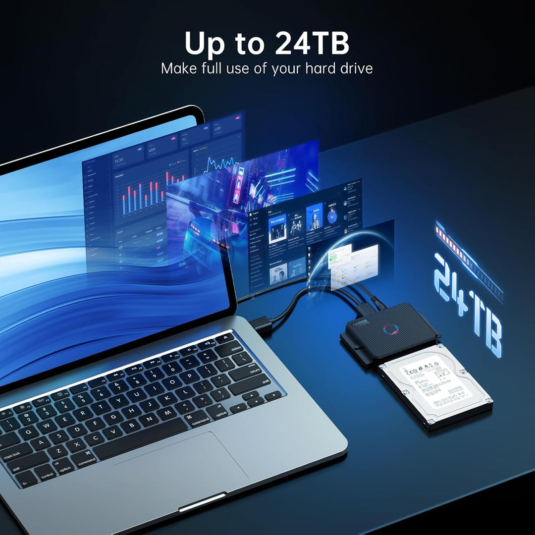 FIDECO USB 3.0 zu SATA und IDE Adapter, IDE und SATA Adapter, Festplatten Konverter für 2,5 und 3,5