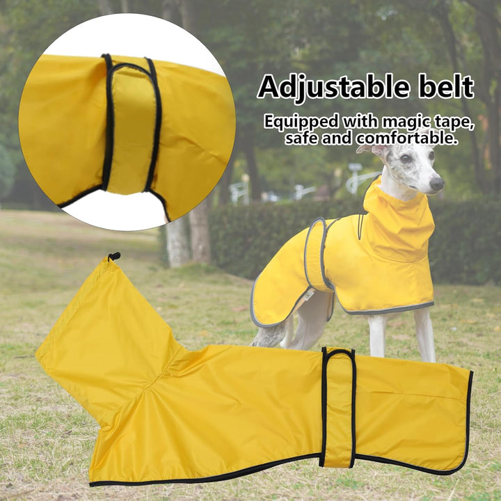 Geyecete Windhund Leicht Hundejacke Regenjacke, Hunderegenmantel Wasserdicht Verstellbar Windhundeja