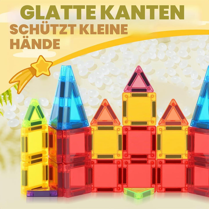 Magnetische Bausteine Spielzeug, STEM Magnetische Bauklötze Sets, Fahrende Mini-Magnetkacheln für Kl