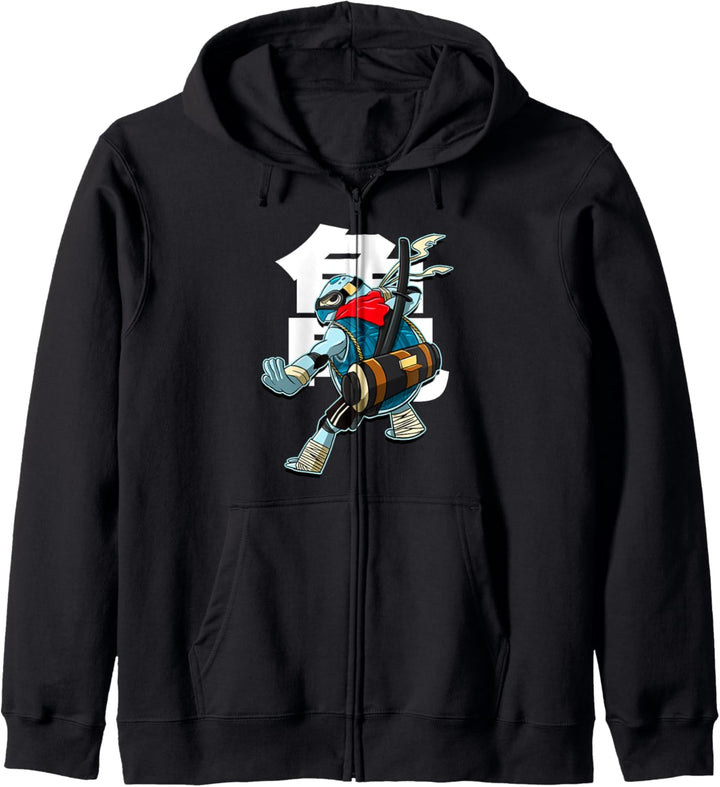 Samurai Ninja Kämpfer Krieger Comic Schildkröte Kapuzenjacke