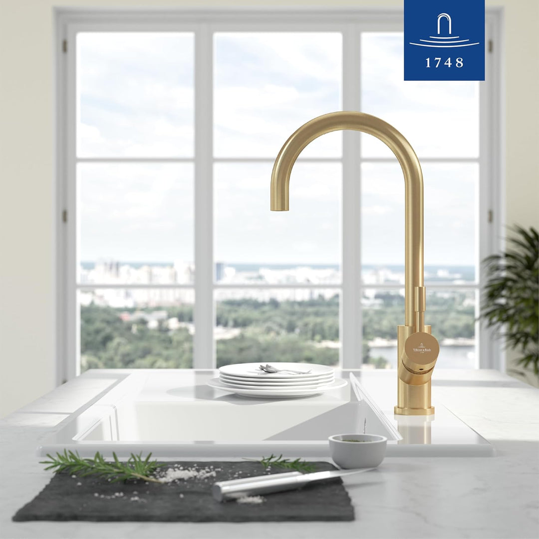Villeroy & Boch Umbrella | Hochdruck | Einhand-Küchenarmatur | Gold | 92530003 Gold Hochdruck Festau