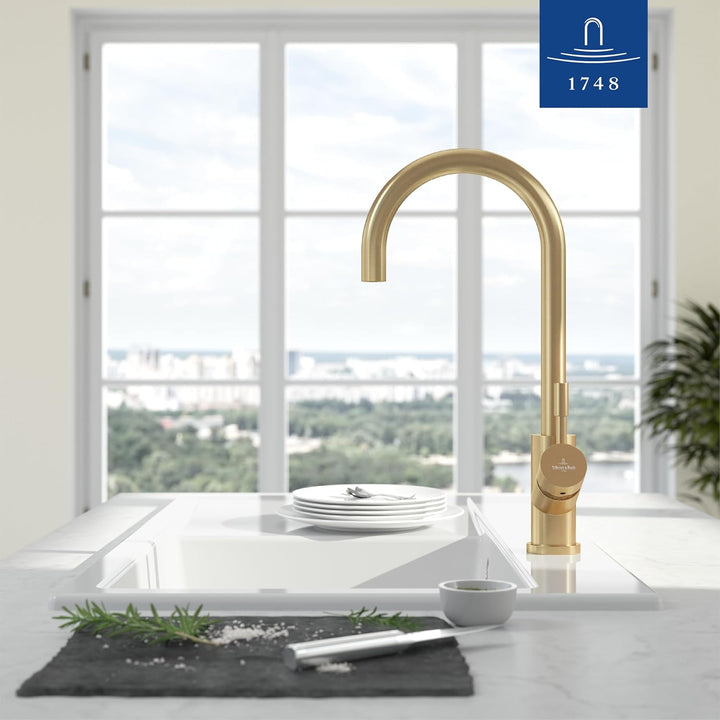 Villeroy & Boch Umbrella | Hochdruck | Einhand-Küchenarmatur | Gold | 92530003 Gold Hochdruck Festau