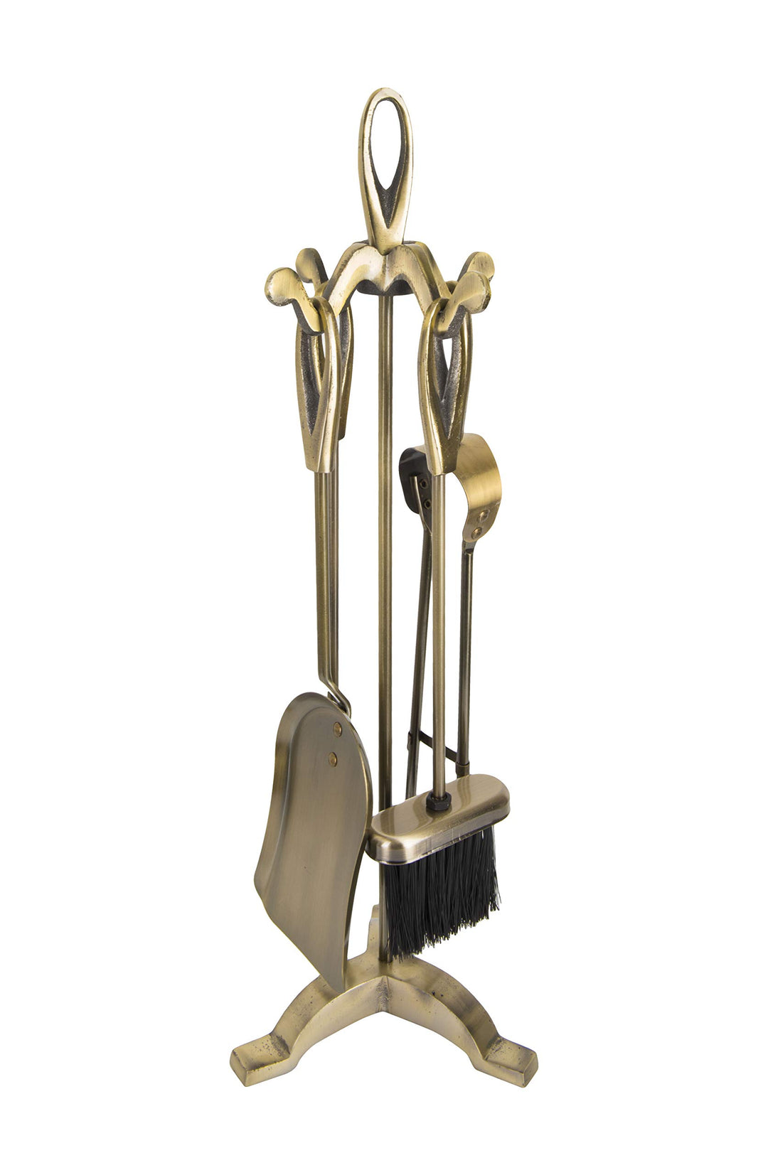 ADGO Kaminset Antique Antique Retro 5-teilig: Poker, Pinsel, Schaufel, Zange, Ständer, Farbe: geschl