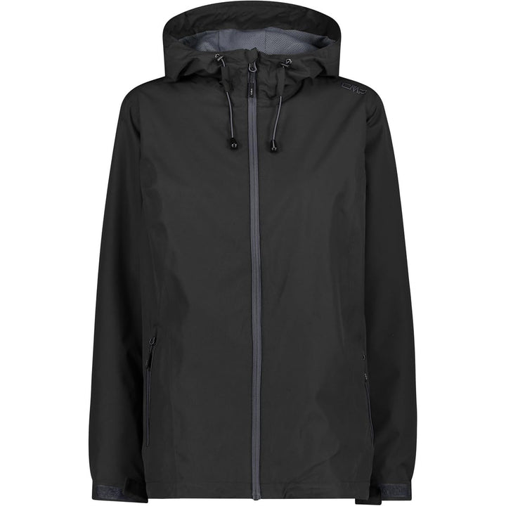 CMP Damen Regenjacke Woman Rain Jacket Fix Hood XXS Schwarz, XXS Schwarz