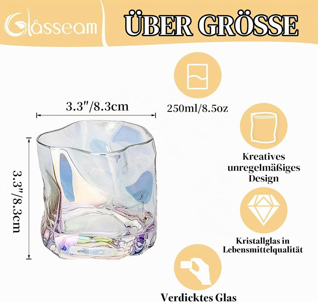 Whiskey Gläser Set Whisky Glas: 6 Stück Edel Rum Tumbler Weingläser Ohne Stiel Männer Papa Scotch Vo