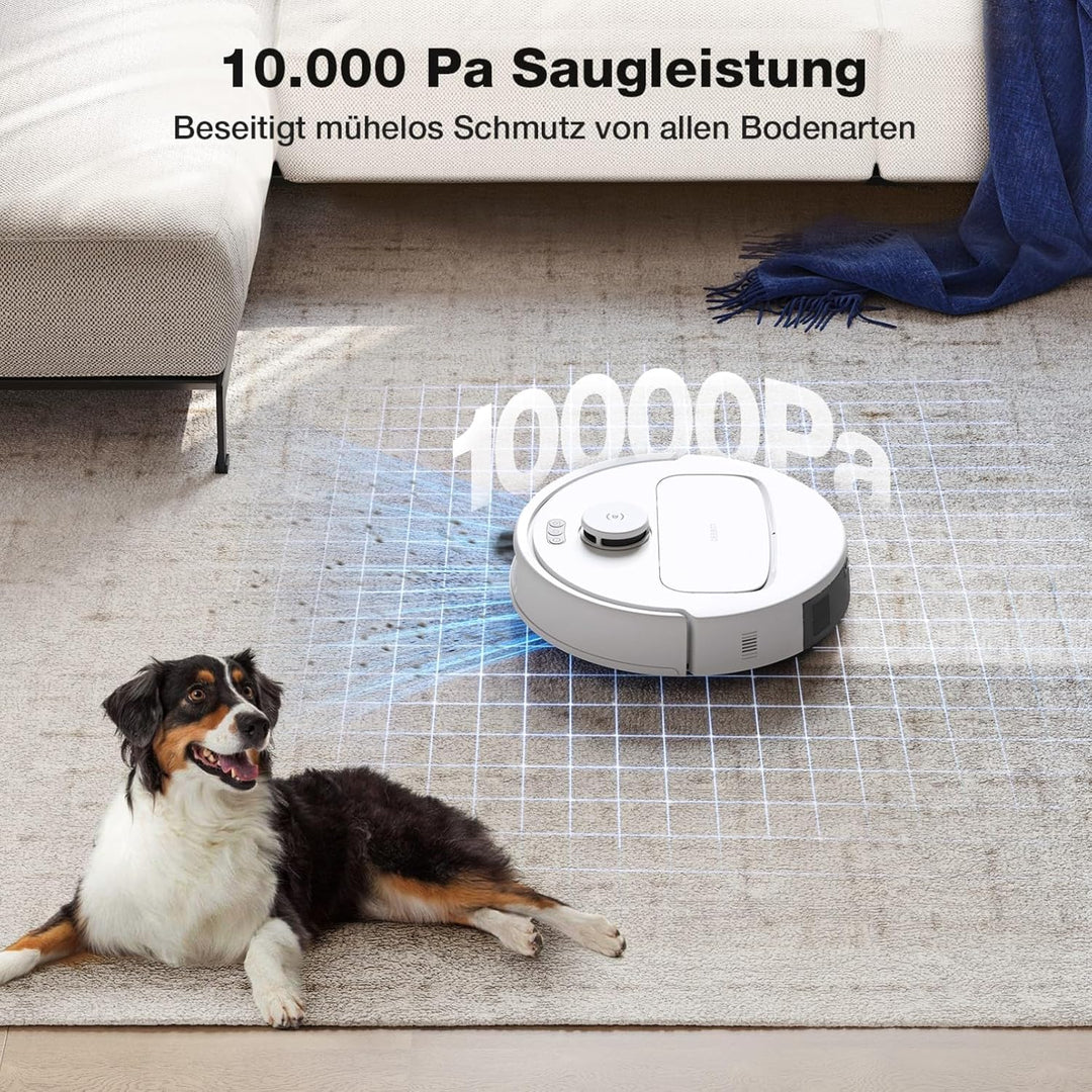 ECOVACS DEEBOT N30 PRO Omni Saugroboter mit Wischfunktion, 10.000 Pa Saugleistung, ZeroTangle 2.0-Te