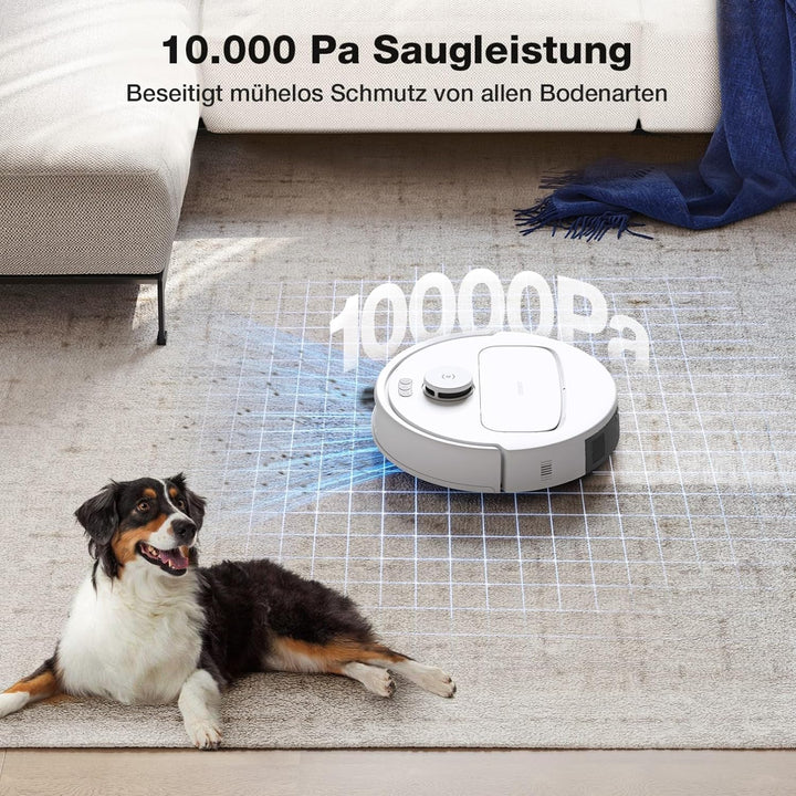 ECOVACS DEEBOT N30 PRO Omni Saugroboter mit Wischfunktion, 10.000 Pa Saugleistung, ZeroTangle 2.0-Te