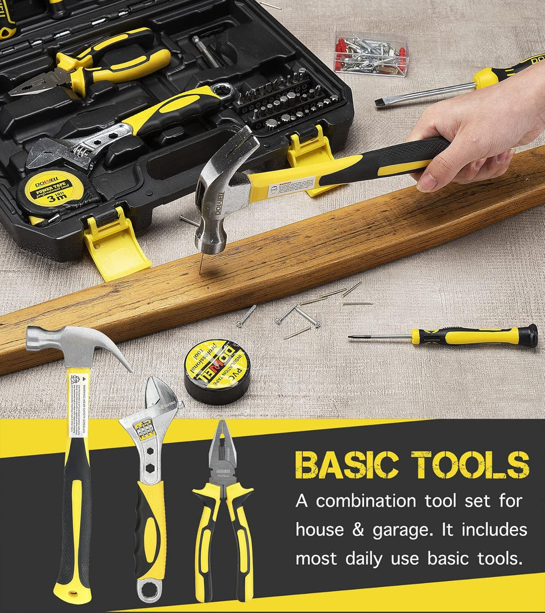 DOWELL Mechaniker Werkzeug Set Steckschlüssel Auto Reparatur Werkzeug Set 168tlg Handwerkzeug Kit We