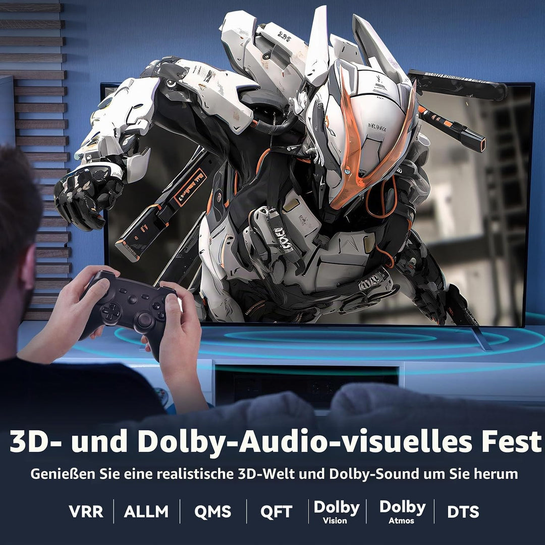 8K HDMI 2.1 Kabel Glasfaser 20m, Ultra High Speed HDMI Aktives Kabel, Lang HDMI Glasfaserkabel, 48Gb