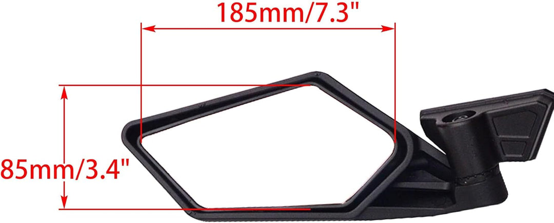 WOOSTAR 1.7" Konvexer Seitenspiegel Ersatz für UTV Polaris RZR Maverick X3 2017 2018 Suzuki Quadrace
