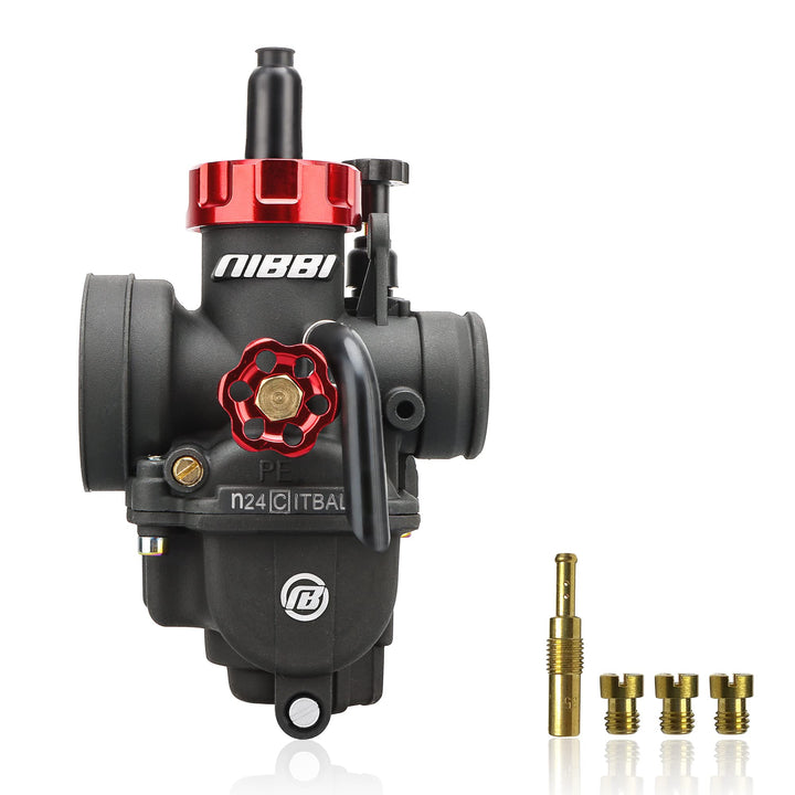 NIBBI PE24mm Vergaser 125cc Ersatz-hohe Leistung mit Carb Jets, Dirt Pit Bike Motocross Motorrad Rol