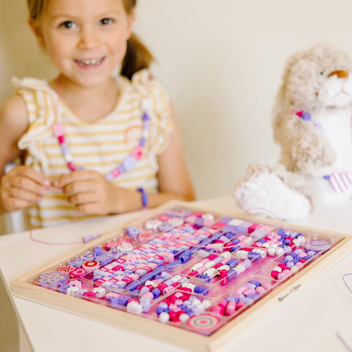 Melissa & Doug Created by Me! Sparkle & Shimmer Beads Holzperlen-Set, 340+ Perlen zur Schmuckherstel